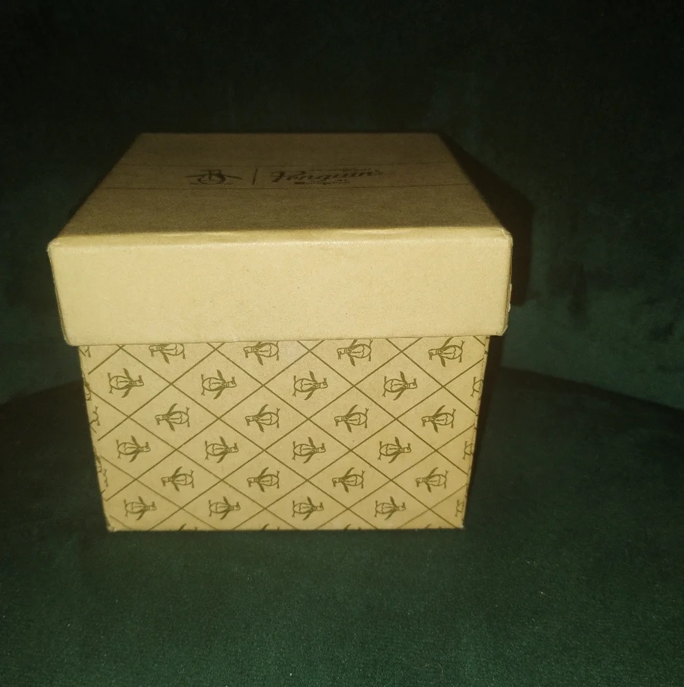 Original Penguin Plaid Tie & Pocket Square on Blue New in Box